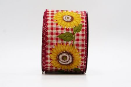 Fairy-tale Lavender And Sunflowers Ribbon_KF7561GC-8-8_wine